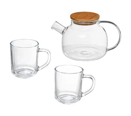 Théière et 2 Tasses "clea" 80cl Naturel
