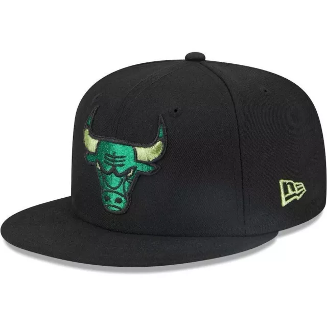 Chicago Bulls Snapback Hat Adjustable Fit Cap Black-Green