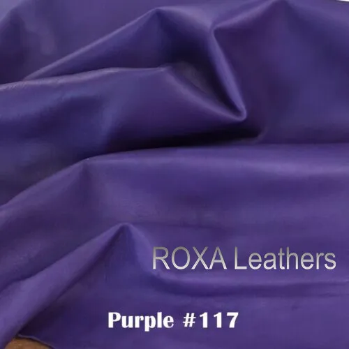 URBAN 100% Real Sheepskin Solid Soft Purple Leather Skin Hide Sheep Nappa 6 SqFt