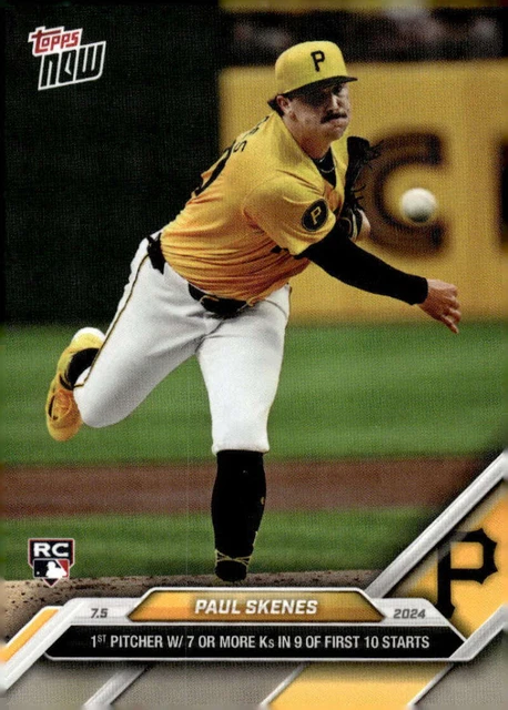 2024 Topps Now #OS-2 Paul Skenes Rookie Of The Year Card – Pittsburgh Pirates, Factory Sealed