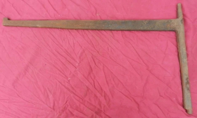 Antique 19th Hand Forged Wrought Iron Fireplace Swiveling Crane 25" Wide 15"Tall