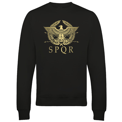 SPQR- Roman Empire Metallic Gold Eagle- Cool Men's Sweatshirt