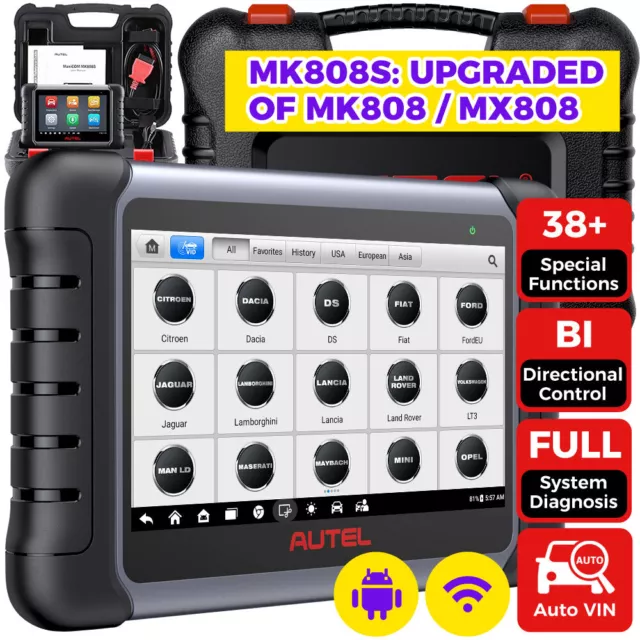 AUTEL MaxiCOM MK808S PRO Strumento Diagnostica veicoli Test Attivo 38+ Servizi