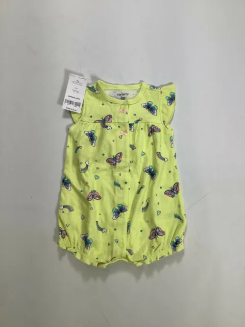 Baby Carters Green Butterfly Rainbow Print One Piece 3M NEW! NWT
