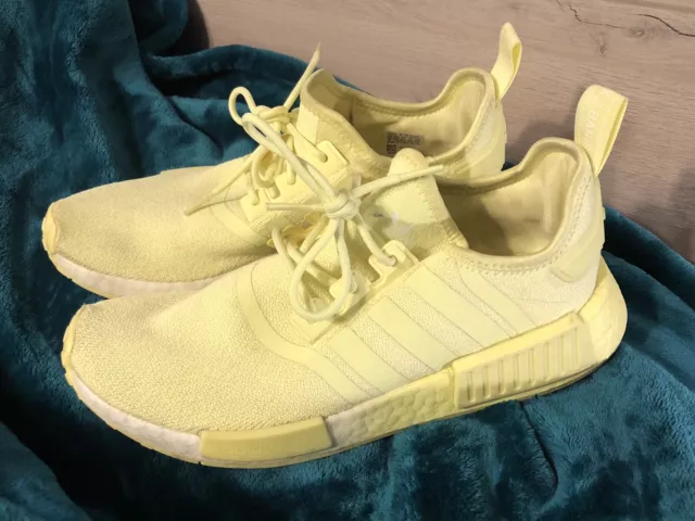 Adidas NMD_R1 'Pulse Yellow' White Boost GX8382 Womens Size 9