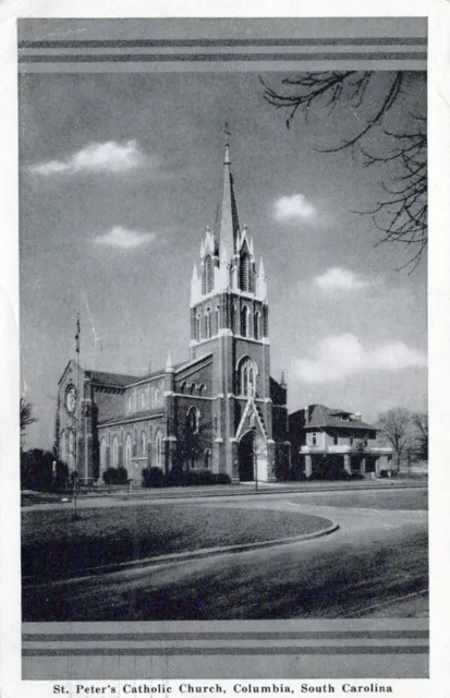 St. Peter's Catholic Church Columbia SC Posted Vintage White Border Post Card