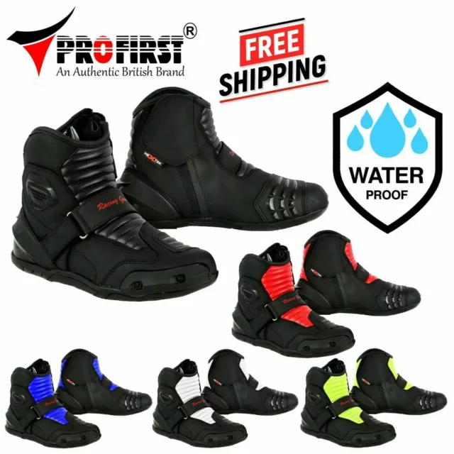 Motorcycle Racing Boots Motorbike Leather Short Ankle Boot Riding Armoured Shoes