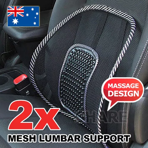 2x Mesh Lumbar Back Support Posture Corrector Office Chair Car Seat Home Cushion