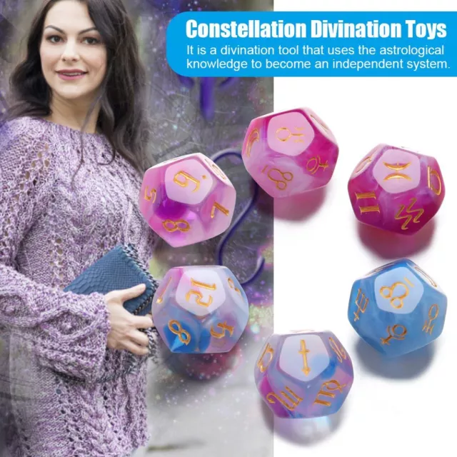 Astrology Zodiac Dice 12-sided Dices Set Constellation Divination Toys