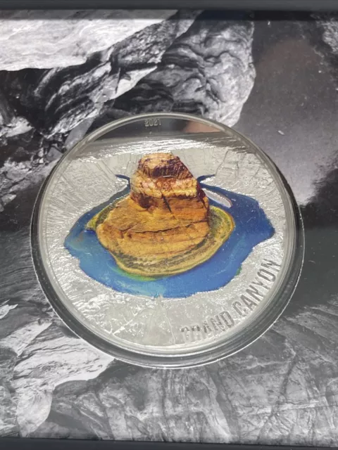 2021 3oz Colorized Silver 7 Natural Wonders Grand Canyon Coin Ultra High Relief