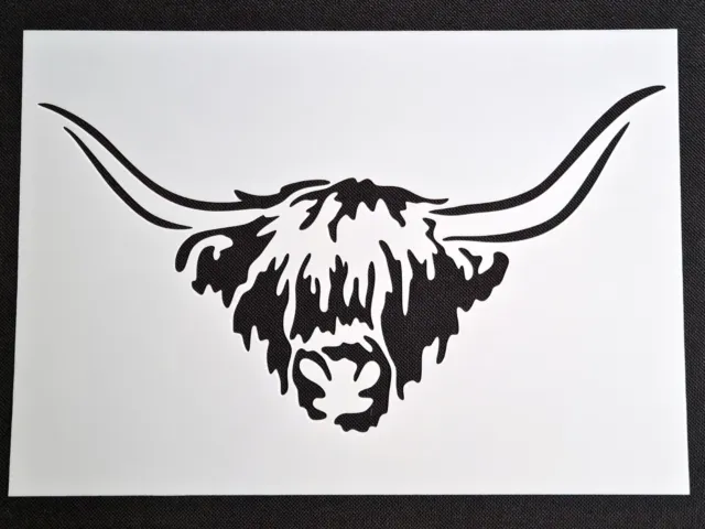 Highland Scozzese aerografo mucca riutilizzabile vernice stencil mylar bovini animali da fattoria