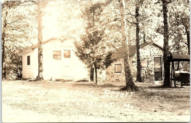 1930s ROCKY MOUNT MISSOURI LAKE BREEZE RESORT CABINS PHOTO RPPC POSTCARD 41-42