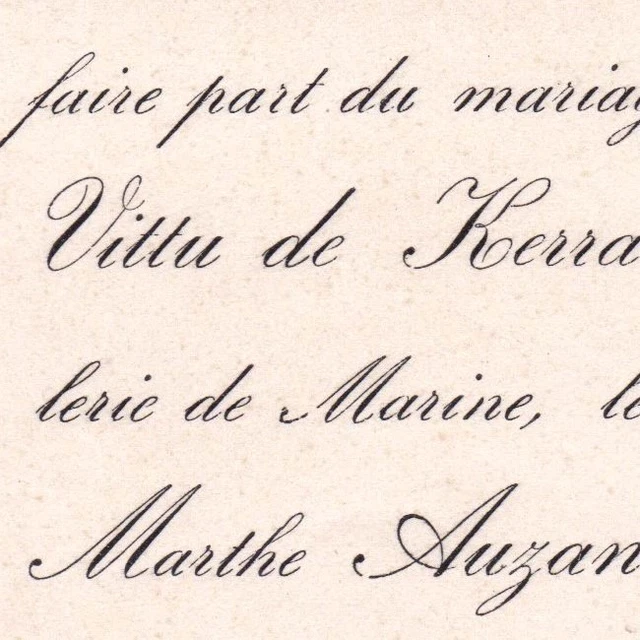 Adrien Vittu De Kerraoul les Villedorées près Saint Brieuc 1895 Marthe Auzanet