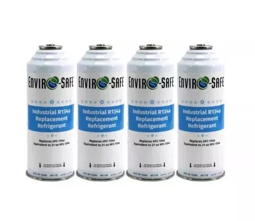 R 134a Refrigerant Replacement Cans- Coldest Refrigerant for Auto - 4 Pack