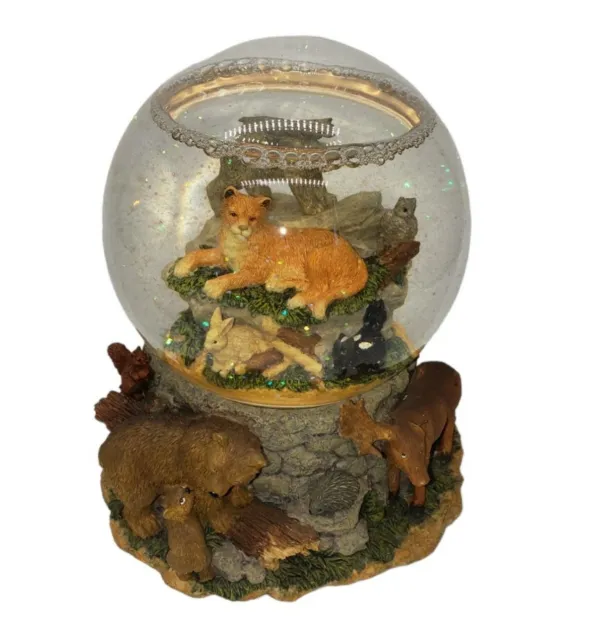 Westland Giftware Water Glitter Snow Globe Music Box Wild Life Plays Big Country