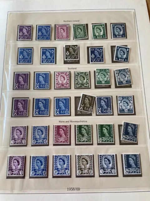 Gb UK substantial pre decimal definitive hoard all regions on hingeless pages