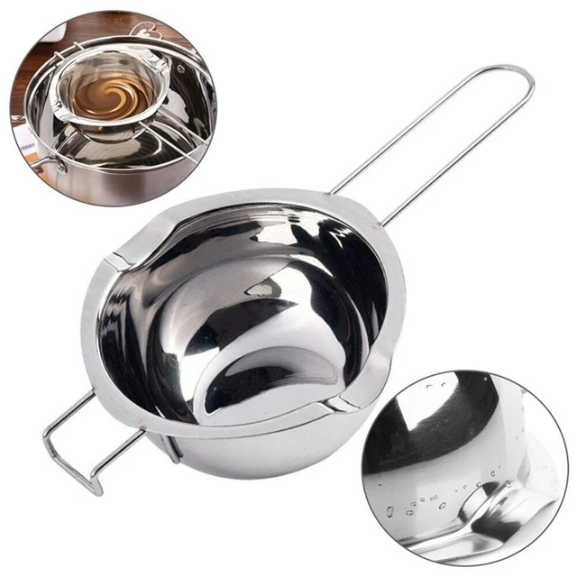 Olla de acero inoxidable de fusión de cera de mango largo hágalo usted mismo herramienta antiadherente fácil limpieza