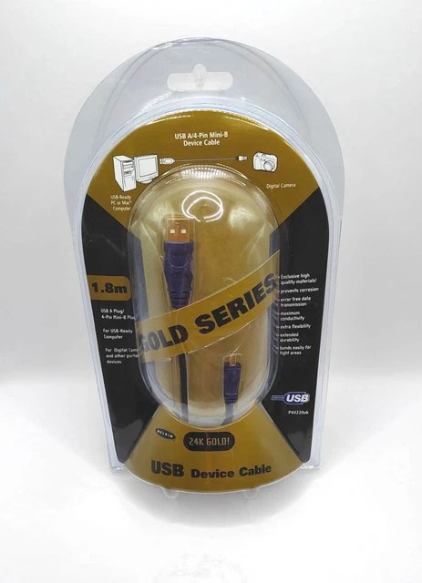 BELKIN GOLD SERIES USB 4-Pin to Mini-B Cable 1.8m £3.99 - PicClick UK