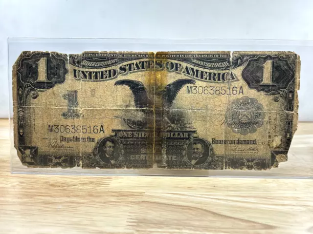 1899 $1 Black Eagle Silver Certificate Heavily Circulated U.S. Currency ROUGH!