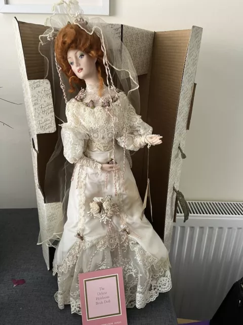 Franklin Mint Gibson Girl Anniversary Heirloom Bride Doll Ltd Edition Red Hair