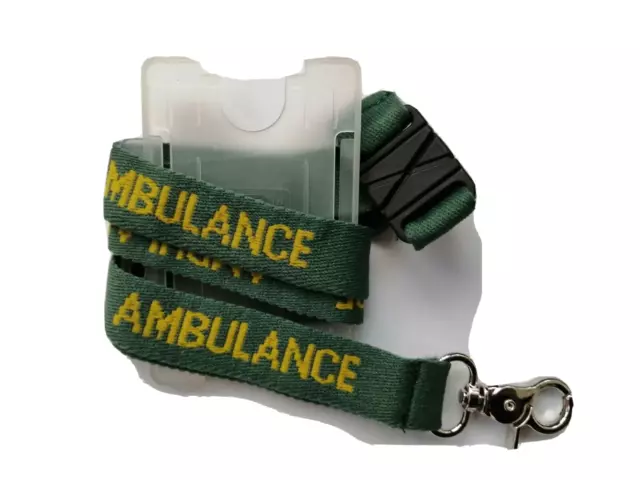 Lanyard AMBULANCE with ID Holder - First Responder EMT Paramedic Medic Community