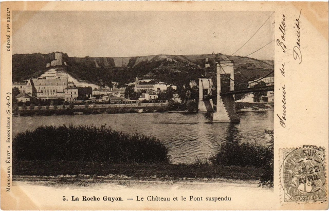 CPA La Roche-Guyon Le Chateau et le Pont suspendu FRANCE (1308007)