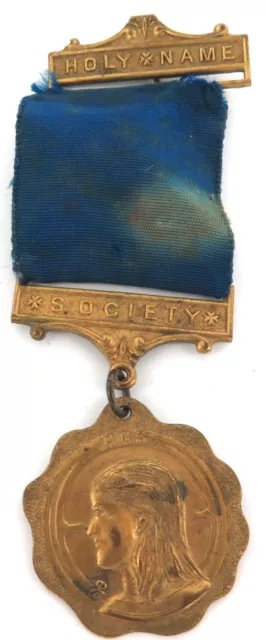 .Vintage Hns Holy Name Society Large Medal