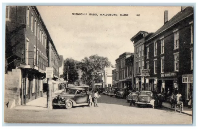 1945 Friendship Street Classic Cars Establishments Waldoboro Maine ME Postcard