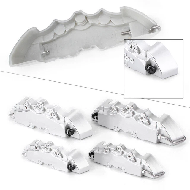 4pcs 3D Style Brake Caliper Covers Universal Car Disc Front Rear Kits Silver
