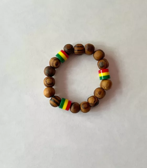 1pcs fashion Rasta Reggae bead bracelet elastic 1pc Handcrafted brown