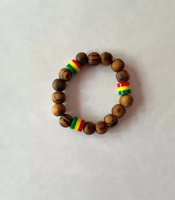 1pcs fashion Rasta Reggae bead bracelet elastic 1pc Handcrafted brown 1pcs fashion Rasta Reggae bead bracelet elastic 1pc Handcrafted brown