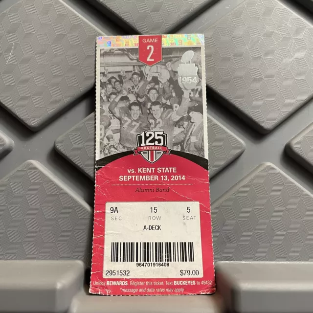 Ohio State Buckeyes Vs Kent State NCAA Football Ticket Stub September 2014