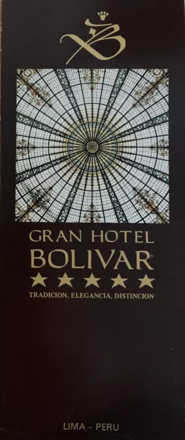 1970s GRAN BOLIVAR HOTEL LIMA PERU BROCHURE  TRAVEL FOLDER VINTAGE