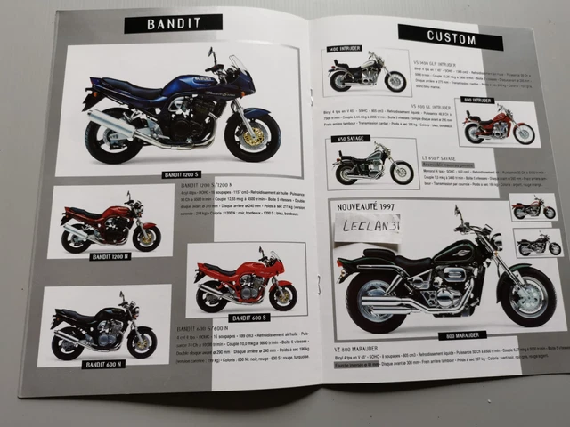 Suzuki Brochure catalogue moto gamme 1997, 12 pages TBE 3