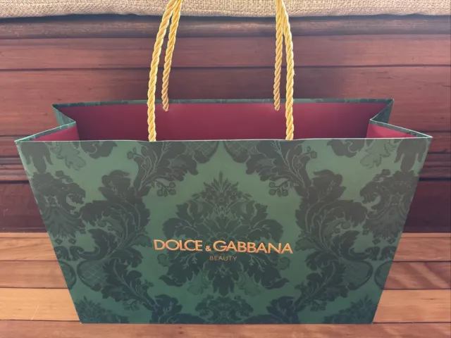 DOLCE & GABBANA Beauty Authentic Green/RedGift/Shopping Bag EMPTY  17”x12”x 5”