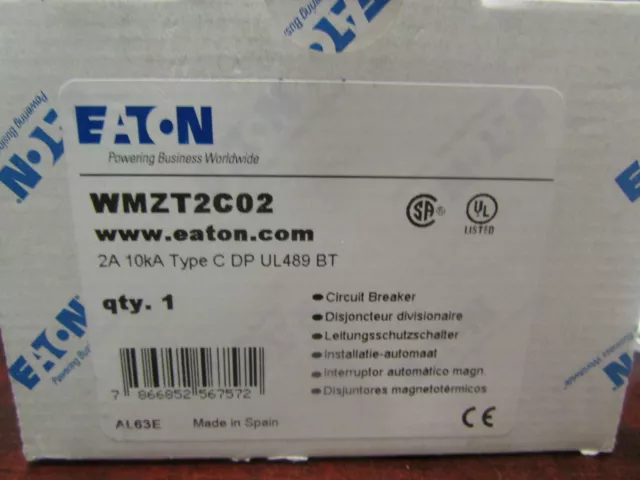 WMZT2CO2 Eaton Klockner Moeller 2 amp Circuit Breaker