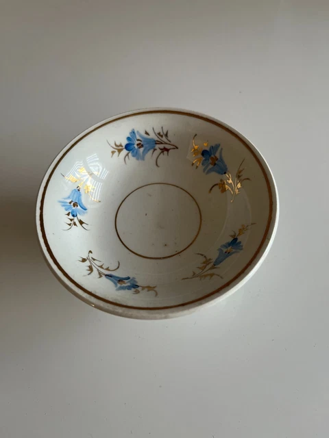 Assiette ancienne en faïence fine de Gien, XIX ème siècle Bleu/Blanc Céramique/Porcelaine
