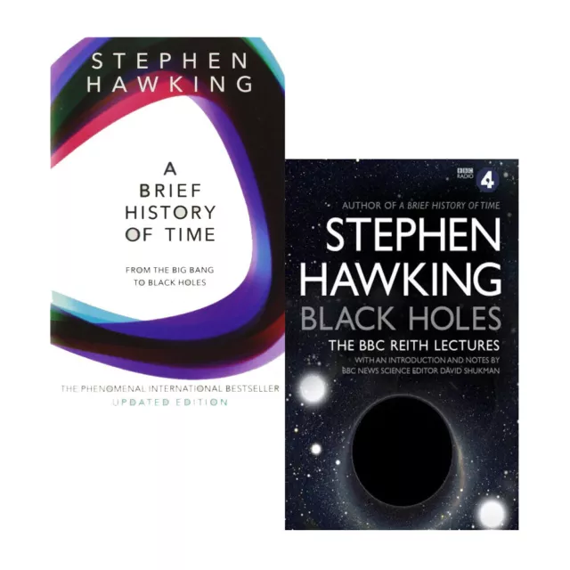 Black Holes,A Brief History Of Time 2 Books Collection Set By Stephen Hawking