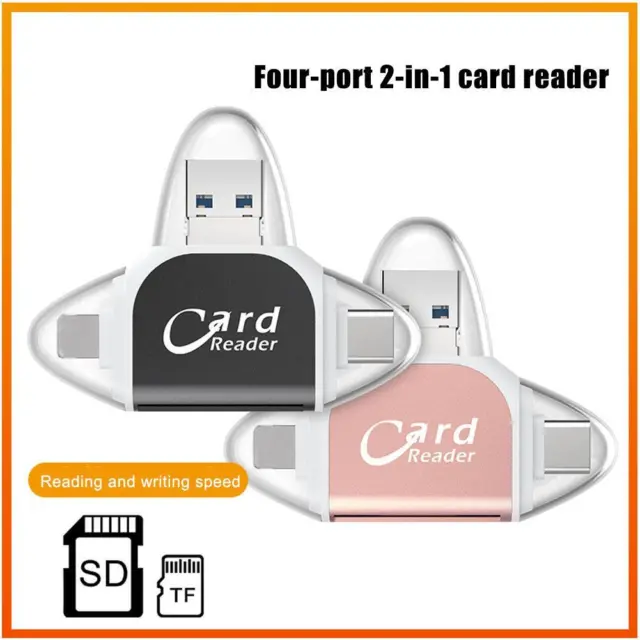 Multi-Port 4 in1 Universal SD TF Card Reader,USB C SD TF Memory Card Reader *1