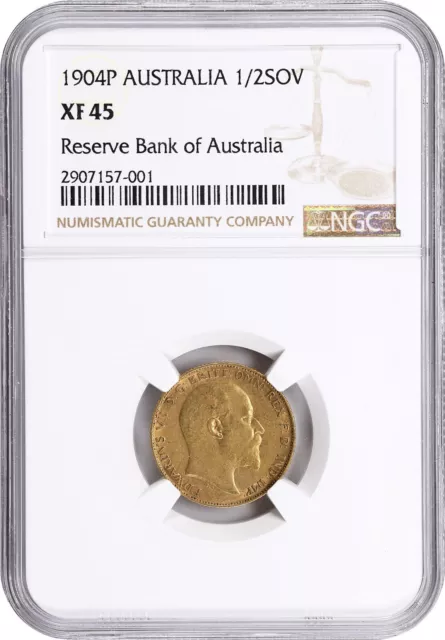 Australia 1904-P 1/2 Sovereign Perth mint NGC XF45 RARE