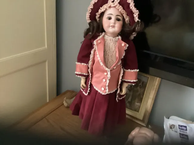 Gorgeous Little Kestner  Bisque Head Doll 20” Tall 2