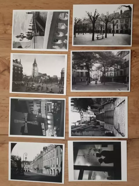 Lot 8 Cartes Postales Monuments Rues de PARIS Vintage années 90