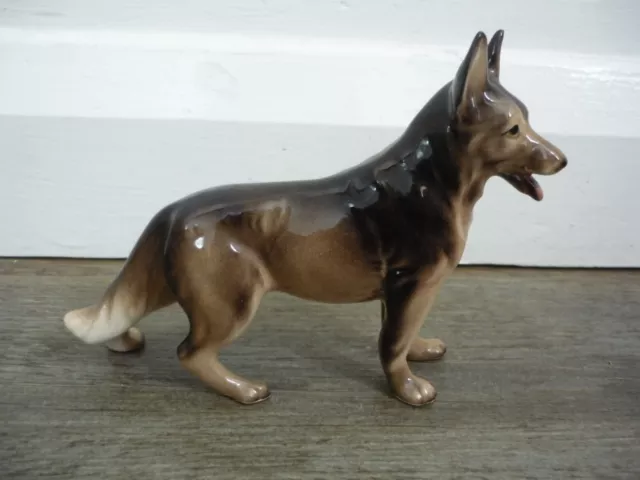Vintage Collectable Porcelain Alsatian German Shepherd Dog Figurine Ornament