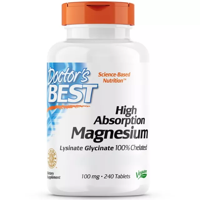 Doctor's Best, High Absorption Magnesium, 100% Chelated, 240 Veg. Tabletten