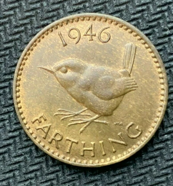 1946 UK Farthing Coin UNC   High Grade  Great Britain  World Coin      #C953