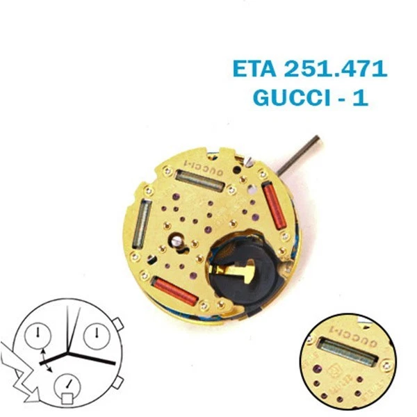 Mouvement De Montre Suisse à Quartz ETA 256.041 - Disque De Date Blanc - 2 Aiguilles - Neuf Sans étiquette