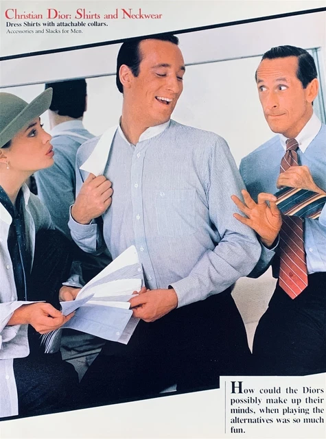 1983 CHRISTIAN DIOR Shirts 80's Fashion Richard Avedon Photo Vintage PRINT AD