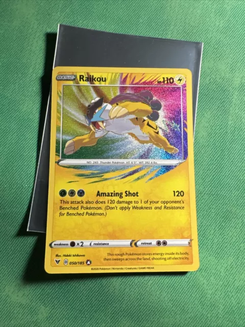 Raikou - 050/185 - Amazing Rare Holo Vivid Voltage Set TCG - Pokemon Card - NM