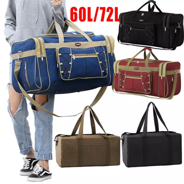 Men's Large Holdall Bag Gym&Sports Duffle Bag Canvas Travel Weekend Shoulder Bag