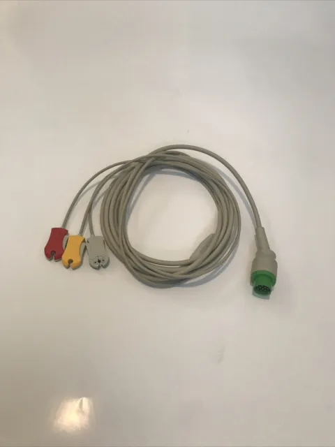 EKG-KAbel mit 3 Klammerelektroden - Schiller / Bruker *NEU*